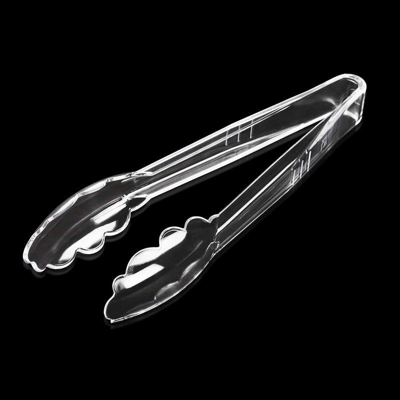 New Star Foodservice 35643 Utility Tong, High Heat Plastic, Scalloped, 9 inch, Set of 12, Clear