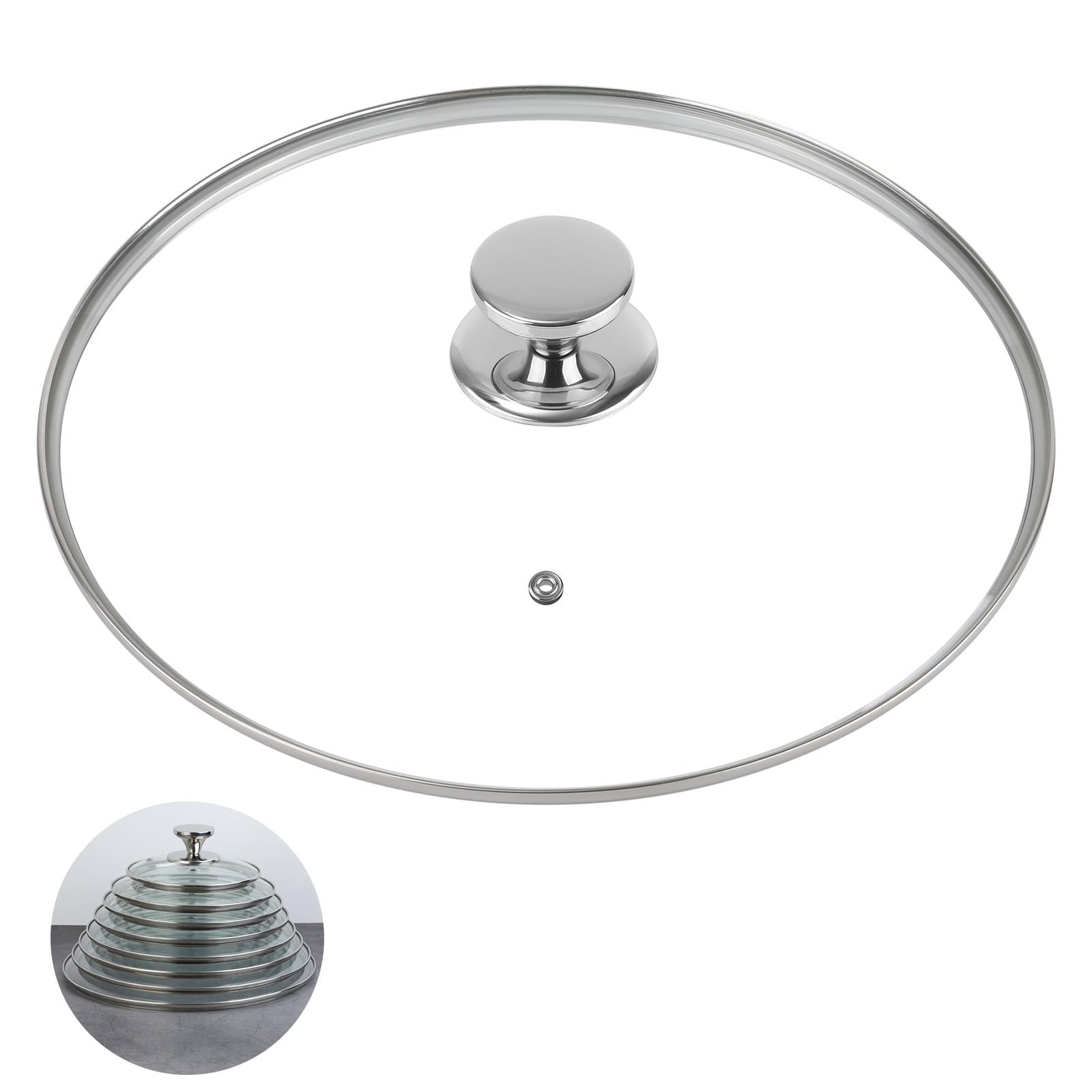 Tyqzor 9.5 Inch Pan Lid for Frying Pan, Skillet, 4mm Clear Tempered Glass, Compatible with Dishwasher and Ovens