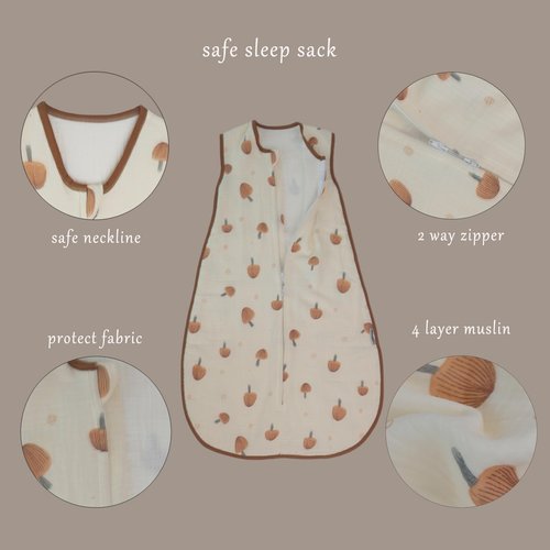 Sleeping Sack for Toddlers (2-3T) - Lightweight Muslin Cotton, 0.8-1.0 Tog, Wearable Blanket, Extra Long, 4-Layer, Warm for All Seasons, 24-36 Months Large Sleeping Bag