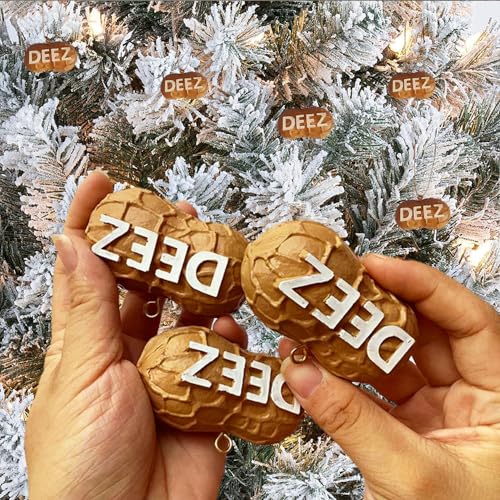 Deez Nuts Christmas Ornaments 3-Pack - Funny Peanut Tree Decorations