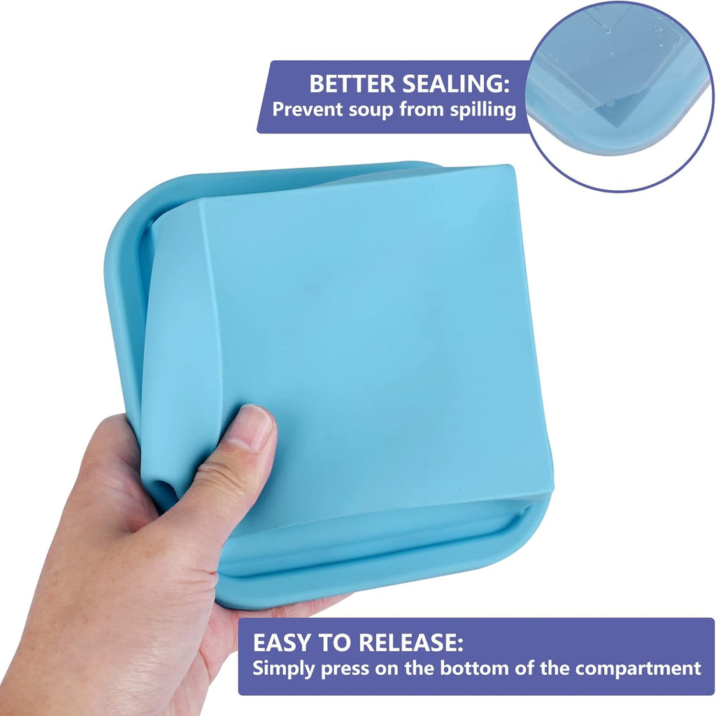 Skiennix 2-Cup Silicone Freezer Trays - 4 Pack Molds for Soups, Broths, Stews & Sauces