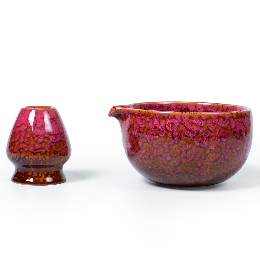 QDDTRAHCCLJZ Japanese ceramic matcha bowl. 20 ounce ceramic bowl. Matcha tea bowl. A gift for matcha enthusiasts (red)