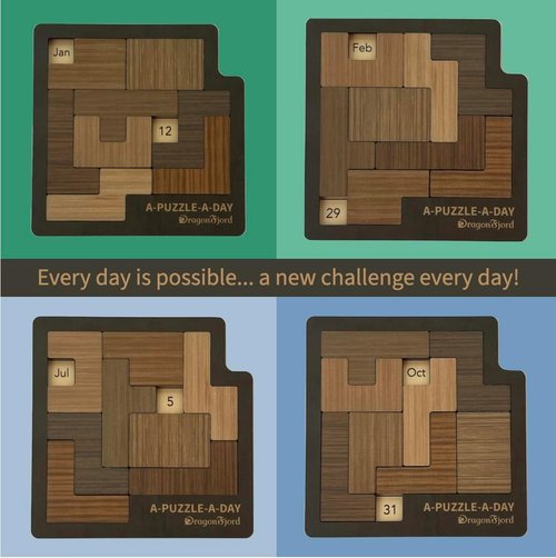 DragonFjord A-Puzzle-A-Day Deluxe | Original Daily Calendar Puzzle with 365+ Challenges