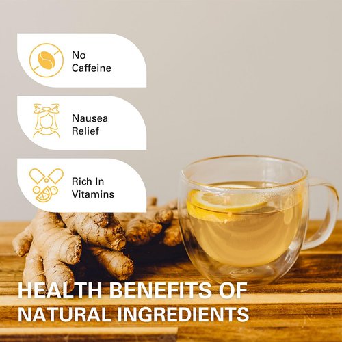 WT WEETEE Organic Ginger Tea Bags, 100% Pure Ginger Root Tea 100 Count, Caffeine Free, No Spices, No Flavors