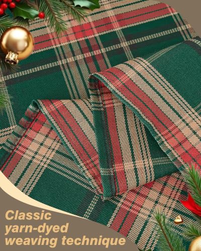 Homepeak Forest Green 54x54 Inch Square Buffalo Plaid Christmas Tablecloth - Farmhouse Decor