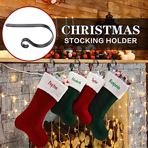 Scratch-Free Adjustable Christmas Stocking Holders for Mantle, Set of 4