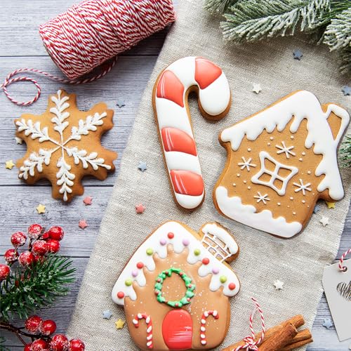 OHOME Christmas Cookie Cutters 9-Piece Set - Santa Snowman Candy Cane Shapes