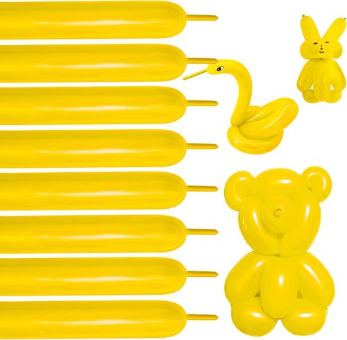 260 Yellow Balloons - Perfect for Balloon Animals & Garlands | 100pcs Pastel Yellow for Birthday Celebrations