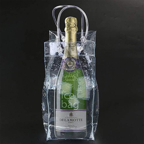 Ice Wine Bag Portable Collapsible Clear Wine Pouch Cooler with Handle for Party,Outdoor,Champagne,Cold Beer,White Wine,Chilled Beverages,Iced Drinks 3 Pack (3)