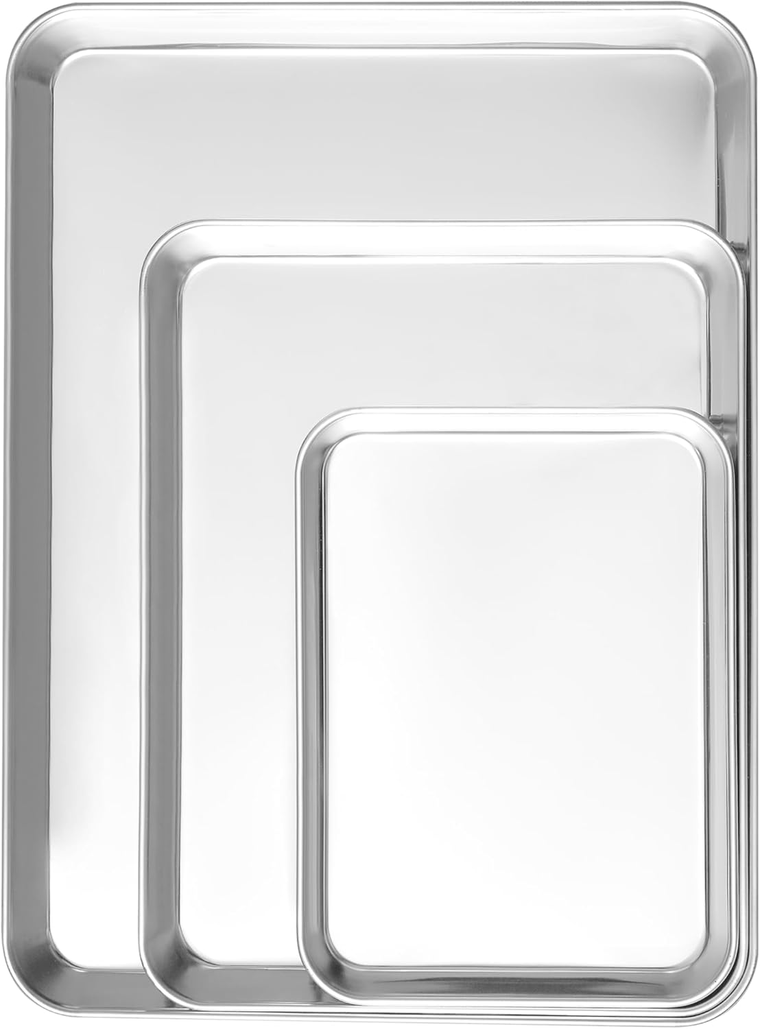 Stainless Steel Baking Sheets by [Brand Name] - Non-Stick, Warp-Resistant & Dishwasher Safe | 9/12/16 Inch