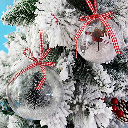 Koogel 20PCS DIY Clear Ornaments Balls, 3.15 Inch Fillable Christmas Transparent Ball Baubles Crafts for Party Favor Wedding Birthday Home Christmas Tree Decor