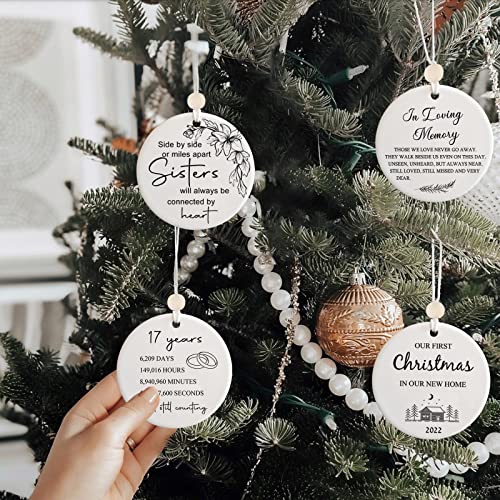 Kusry 17th Anniversary Ornament: 17 Years 6209 Days 149016 Hours – Ceramic Keepsake for Husband Wife, 17th Wedding Gift
