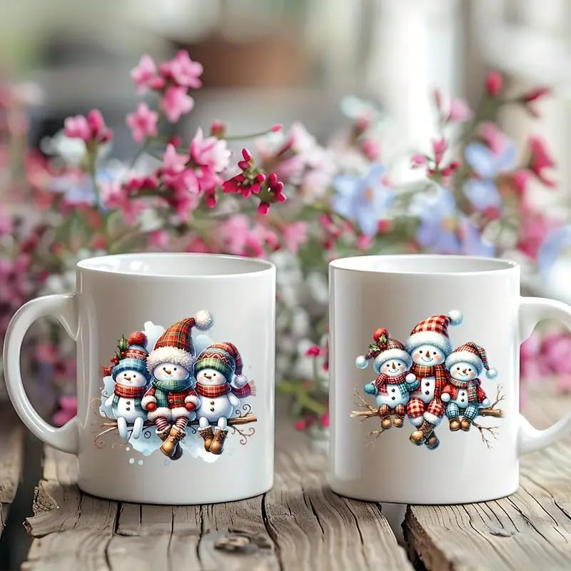 Snowman UV DTF Cup Wraps 12pc Rub-On Transfers for Glass, Wood, Bottles
