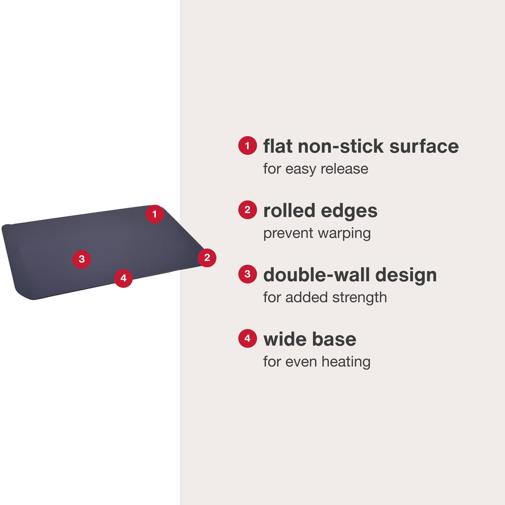 Zyliss E980192 Non-Stick Baking Sheet | Carbon Steel | Dark Blue | Baking Tin/Bakeware/Roasting | Dishwasher Safe | 5 Year Guarantee