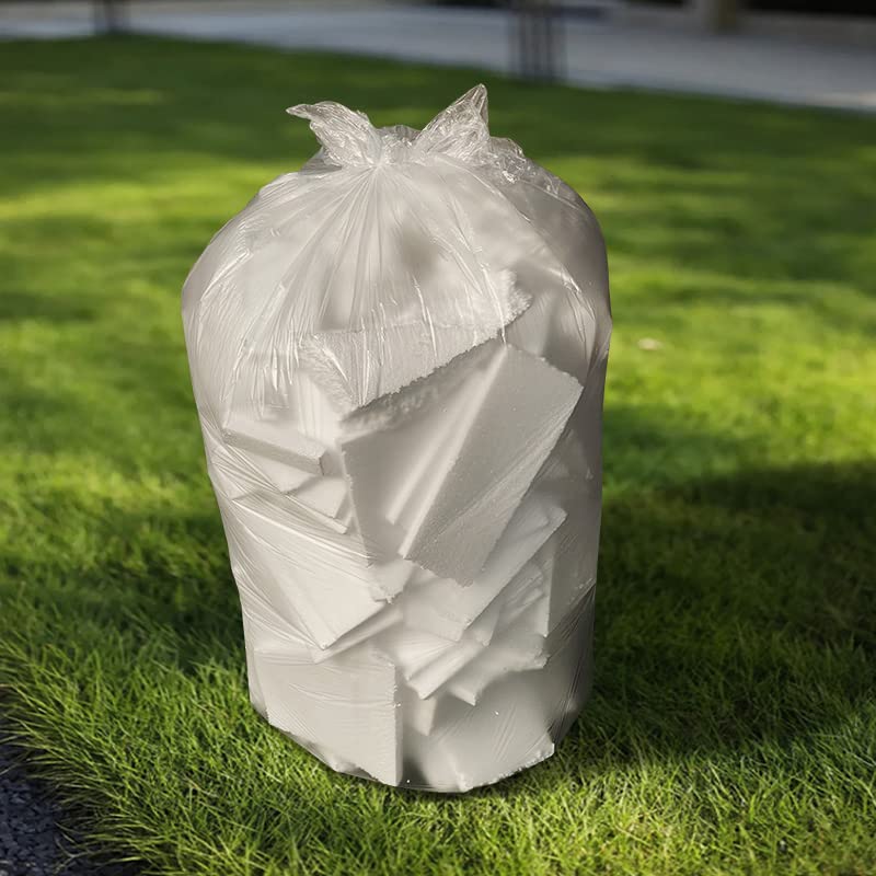 40-45 Gallon Clear Trash Can Liners - 40" x 48" High Density Bags (250 Count)