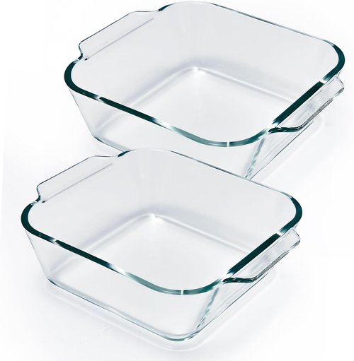 Glass Bakeware Dish Set by [Brand Name] - 6"x6" Square Baking Pan for Casserole, Lasagna & Brownies