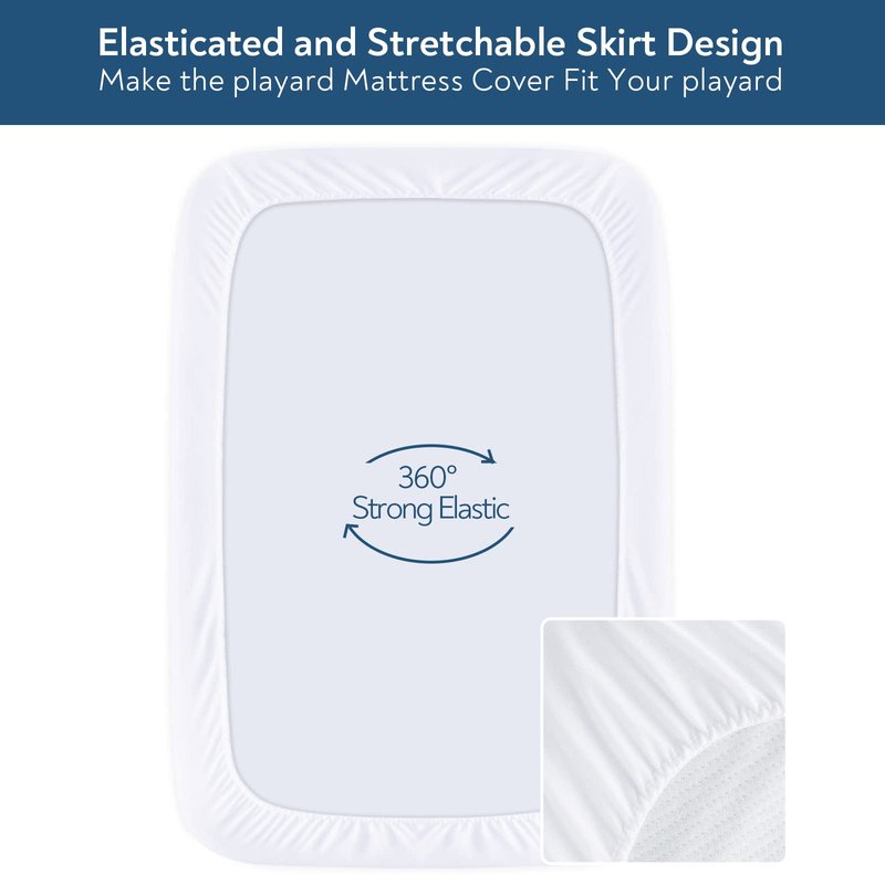 Waterproof Travel Crib Mattress Pad Cover 24" x 42", Fit for Guava Lotus, Dream On Me, UNiPLAY, 2 Pack Travel Crib Mattress Protector Sheets, Quilted Cotton Terry Surface
