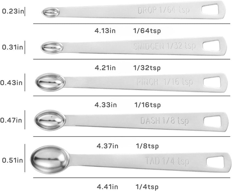 21PCS Measuring Cups and Spoons Set, Include 7 Nesting Measuring Cups, 9 Measuring Spoons and 5 Mini Spoons, Stainless Steel Metal Measuring Set, Kitchen Gadgets for Cooking & Baking