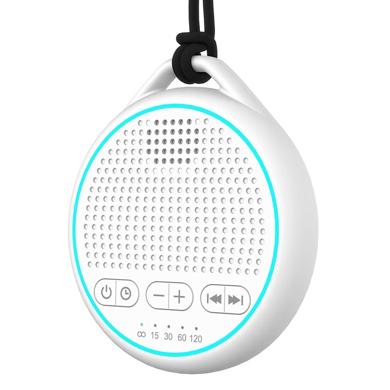 Fourair White Noise Sound Machine with 25 Soothing Natural Sounds Rechargeable Battery Portable for Travel 32 Volume Levels 5 Timers Compact Size for Baby Kids Adults Sleeping (Black-Upgrade)