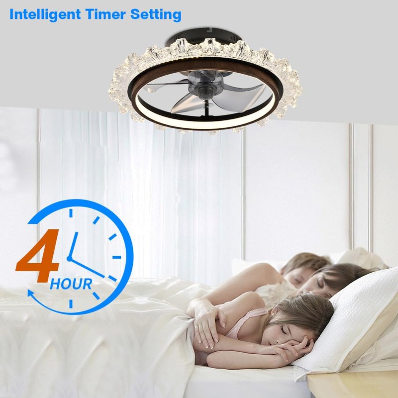 lumasphere Ceiling Fan with Lights and Remote & APP, 15.7” Modern Low Profile Ceiling Fans with Light, No Assembly Required, 3000K-6000K Dimmable, 6 Wind Speeds for Bedroom and Kids Room