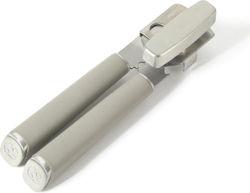 Calphalon Edge Stainless Steel Can Opener & Bottle Opener - Heavy Duty with Rubber Handle in Taupe