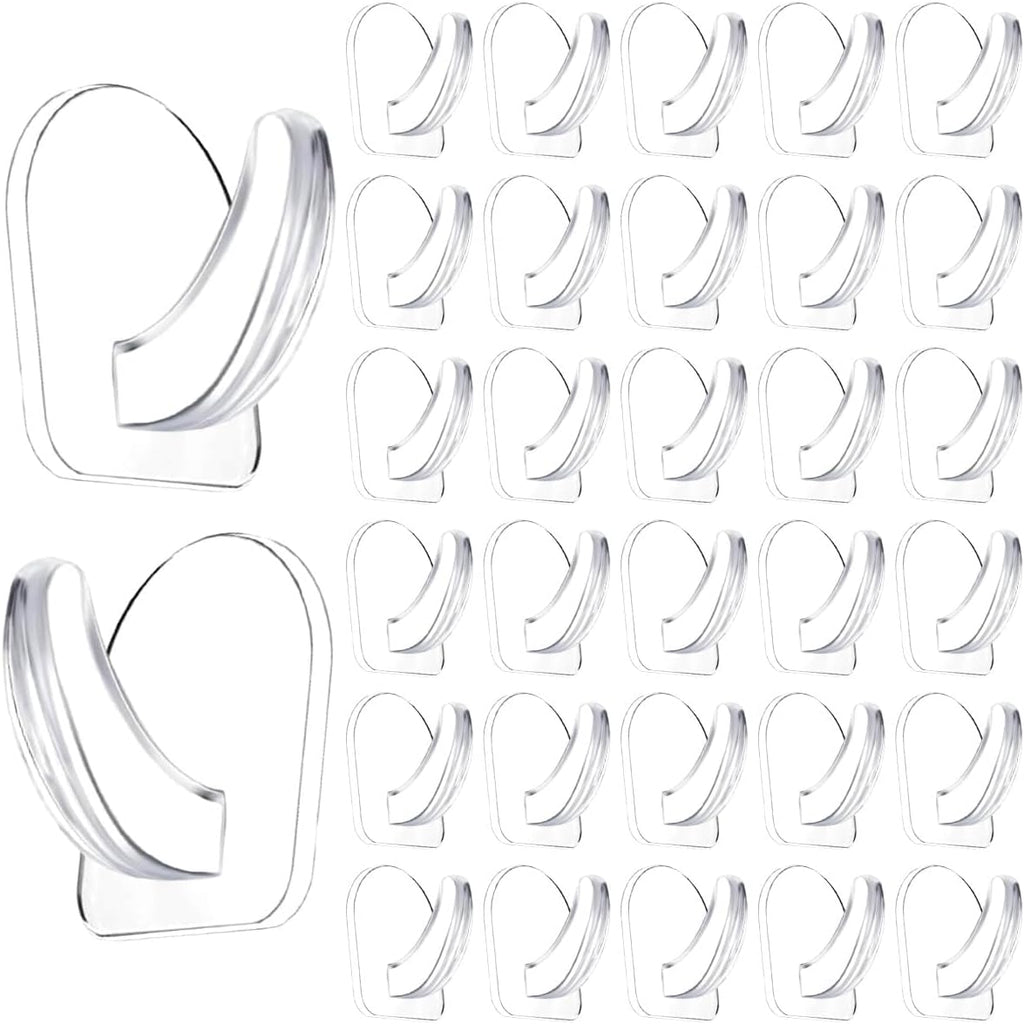 Skiennix Clear Adhesive Wall Hooks - 36 Transparent Sticky Hooks for Seamless Hanging | Kitchen, Bathroom, Office