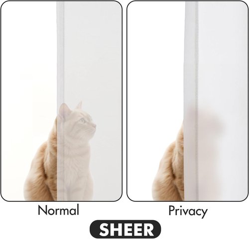 MIULEE White Sheer Curtains - Light Filtering Privacy Drapes | 84 Inches Long, 2 Panels Set for Living Room & Bedroom