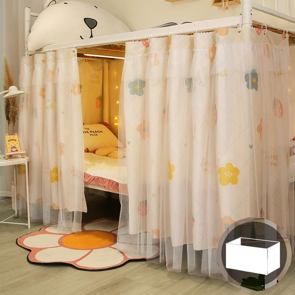 XGOPTS Bottom Bunk Bed Curtains Students Dormitory Bunk Bed Curtains Loft Bedroom Privacy Curtains Single Sleeper Blackout Cloth Bed Tent Curtain Shading Net Lightproof Bedding Spread Curtain Canopy
