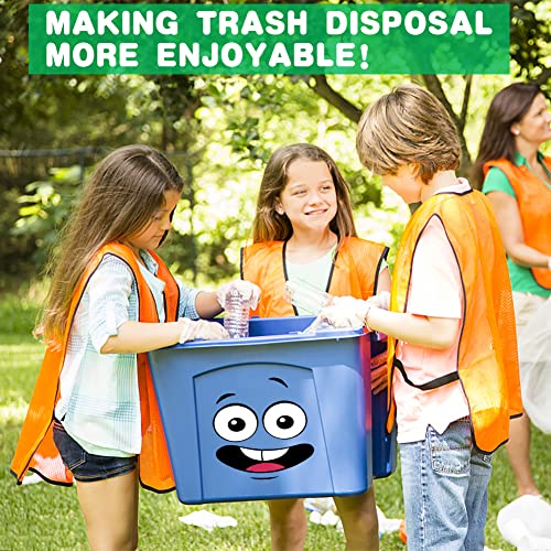 Cartoon Expression Decals for Trash Bins and DIY Projects - 8 Sheet Set