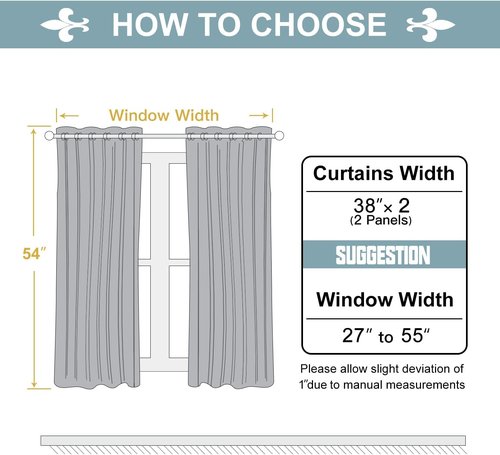 ChrisDowa Grommet Blackout Curtains - Thermal Insulated Room Darkening Panels, Forest Green, 38W x 54L