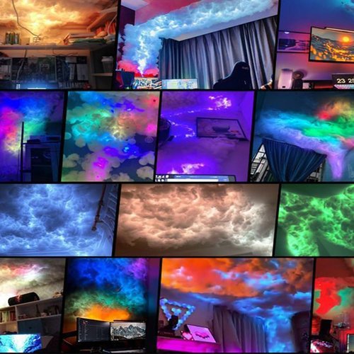 3D Thundercloud | Storm Ceiling Lights DIY Kit - Music Sync Fluffy Cloud Light for Gaming Room & Bedroom