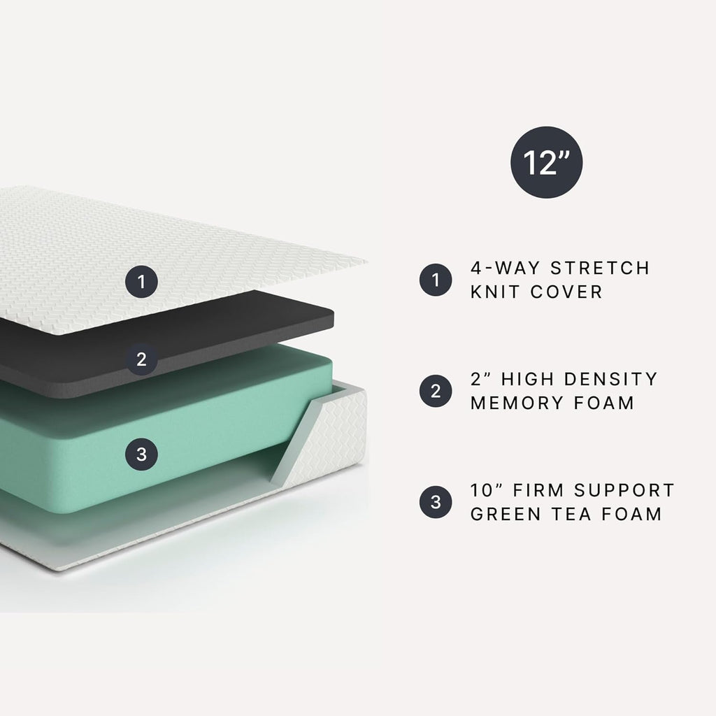 Signature Design by Ashley Twin Mattress - 12" Chime Memory Foam for Pressure Relief | Fiberglass Free