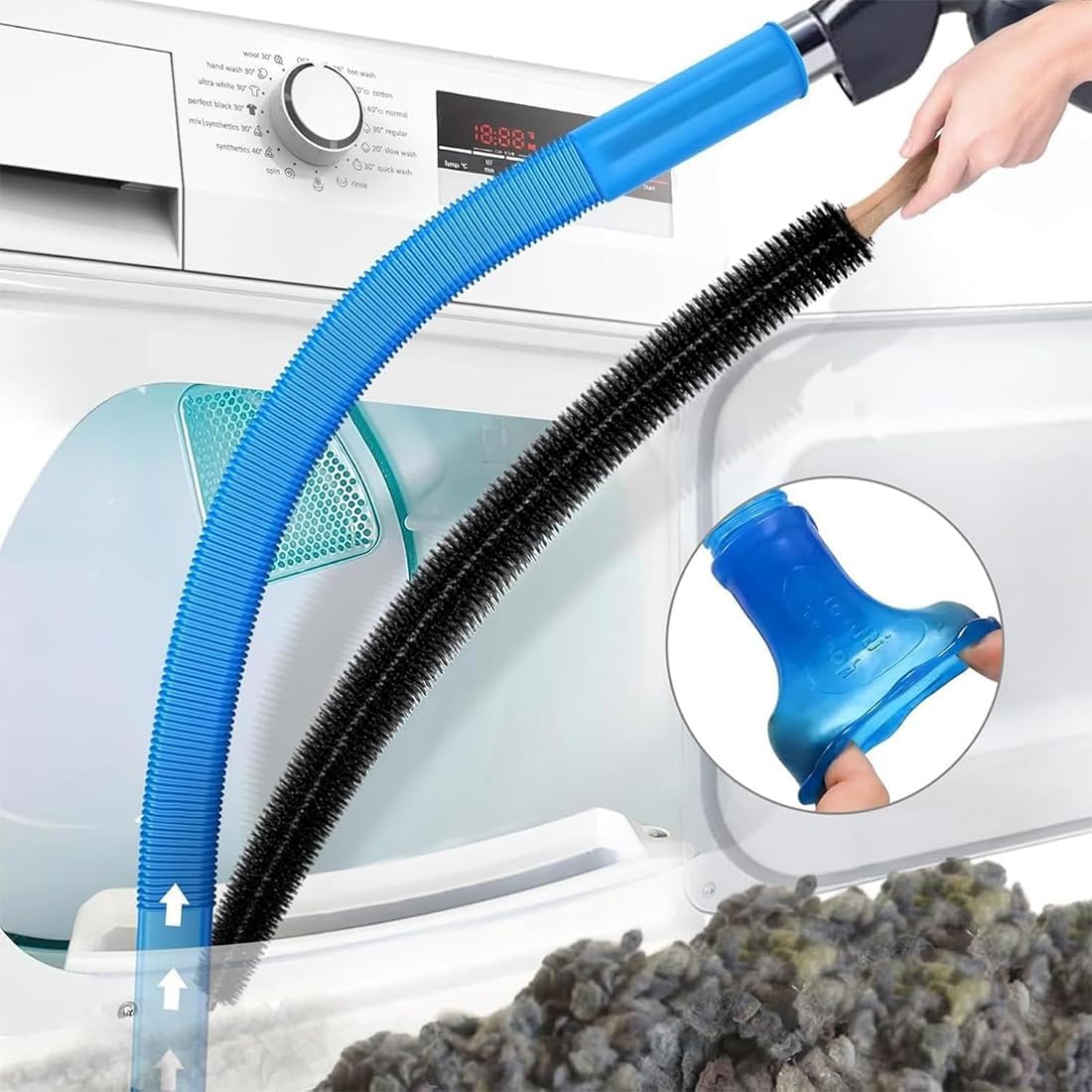 Skiennix Universal Dryer Vacuum Hose Attachment - Deep Cleaning Kit for Clogged Ducts & Lint Removal