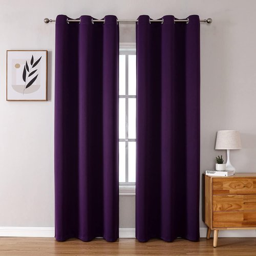 ChrisDowa Blackout Curtains - Thermal Insulated Room Darkening Panels, Royal Purple, 42W x 84L