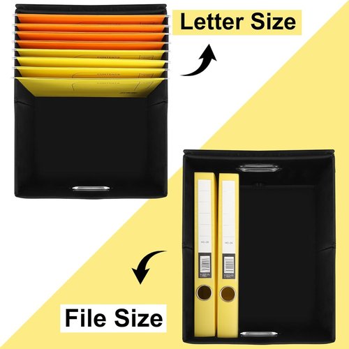 EXLIFBAG Portable File Organizer Box - Collapsible Storage Solution for Home/Office | 2 Pack