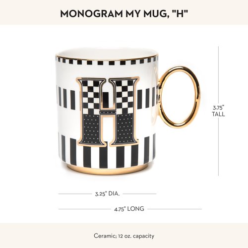 MACKENZIE-CHILDS My Mug, Decorative Ceramic Coffee Mug with Handle, H