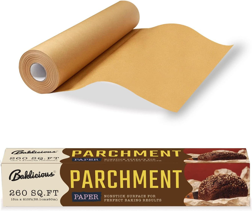 Unbleached Parchment Paper Roll - Non-Stick Baking Paper for Bread & Cookies | 15" x 210 Ft