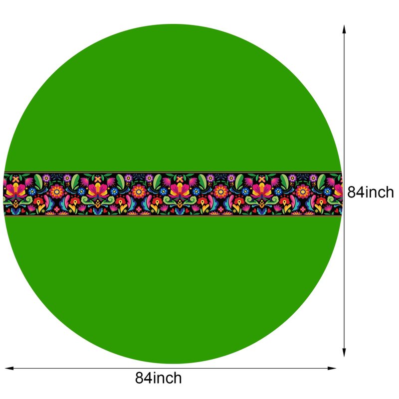 Oudain 6 Pcs Mexican Round Tablecloth 84 Inch Fiesta Plastic Table Cover Mexican Waterproof Disposable Table Cloth Decorative Day of the Dead Tablecloth(Multicolor)