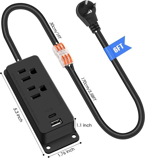 Gun Safe Power Outlet Kit - Electrical Outlet with USB-C Port for Dehumidifiers & Lights | 6FT