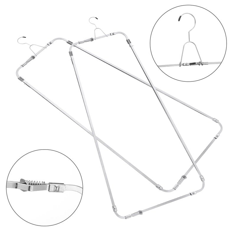 Colingmill 4 Sets Pants Stretcher Wrinkle Free Pants Hangers Hang to Dry Stretchers for Creased Wrinkle Free Slacks Without Ironing (Silvery)