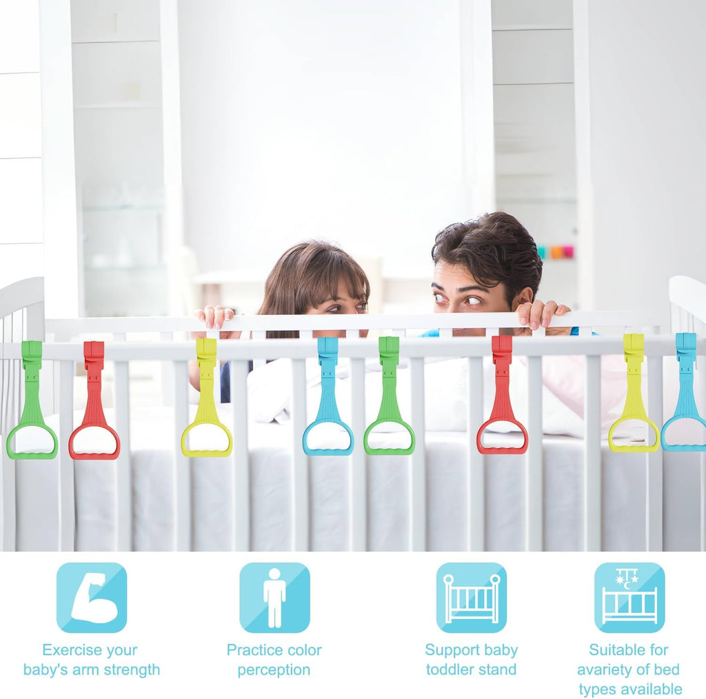 Skiennix 8Pcs Pull Up Rings | Baby Walking Assistant for Cribs - Available in 4 Colors
