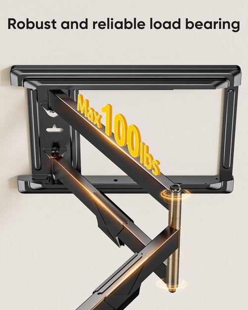 Forging Mount Corner TV Mount - Long Arm Full Motion Wall Mount for 37-75 Inch TVs | Swivel & Tilt, Max VESA 600x400mm, 99lbs Capacity