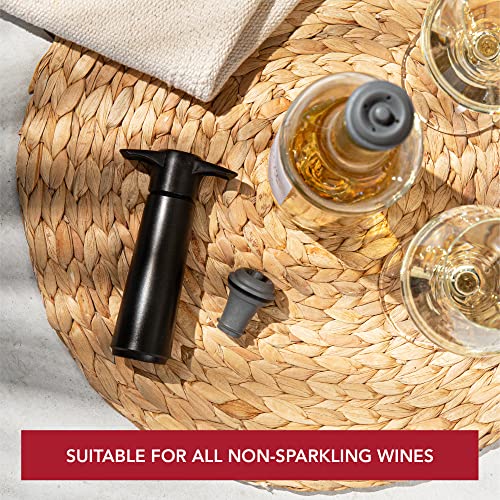 Vacuum Wine Bottle Stoppers 6-Pack - Reusable Wine Saver Caps (Gray)