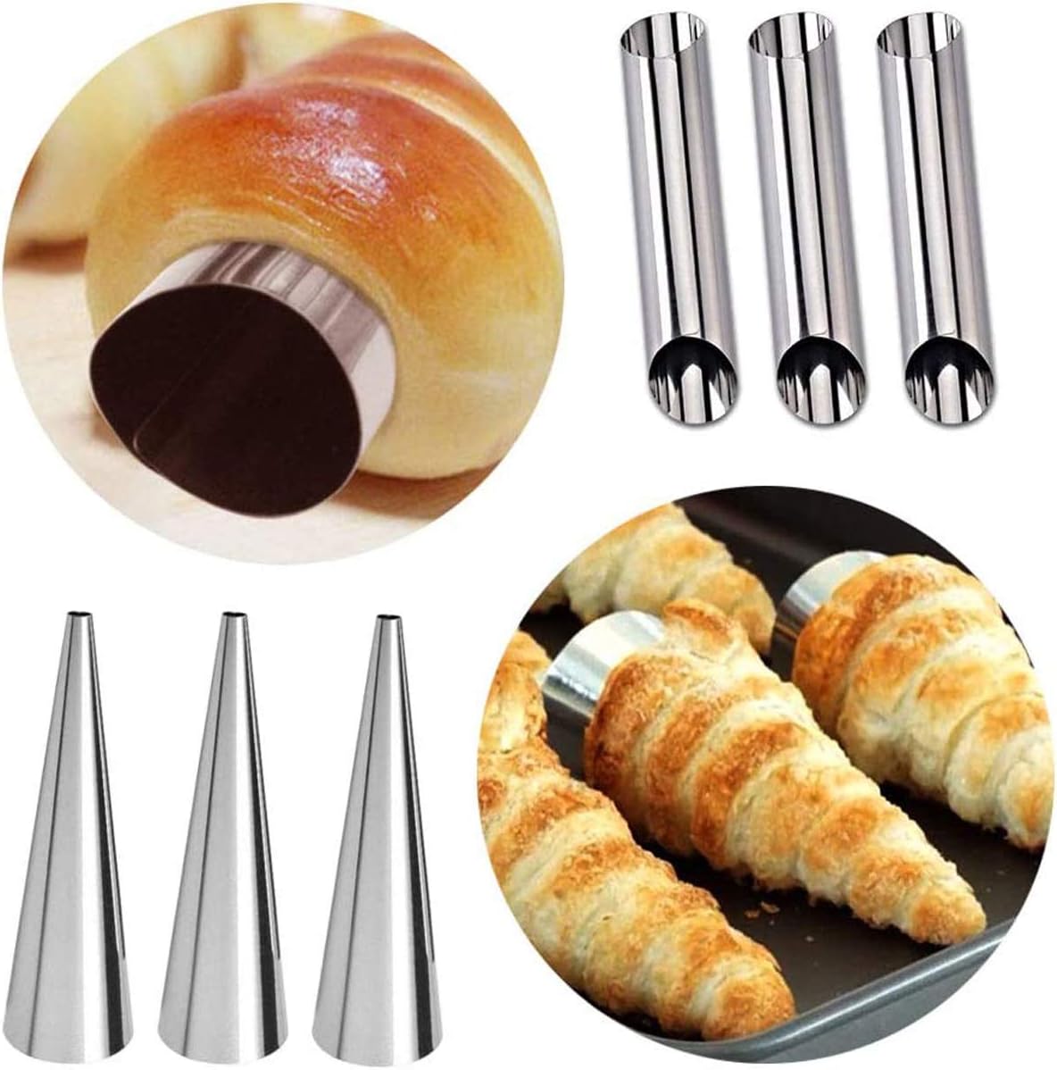 Skiennix Cream Horn Molds - 21 Pcs Stainless Steel Cannoli Form Tubes for Perfectly Shaped Treats