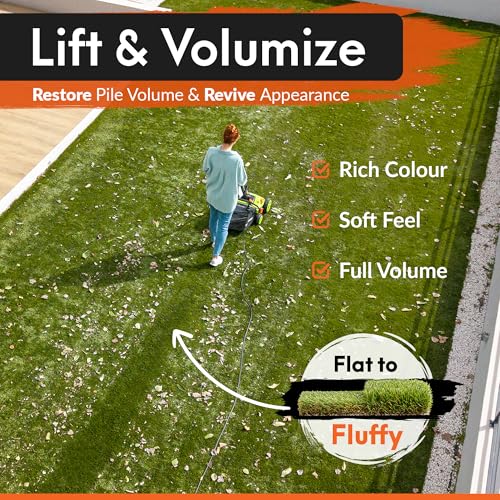 Electric Artificial Grass Sweeper, 15-Inch Turf Broom with 11-Gallon Bag
