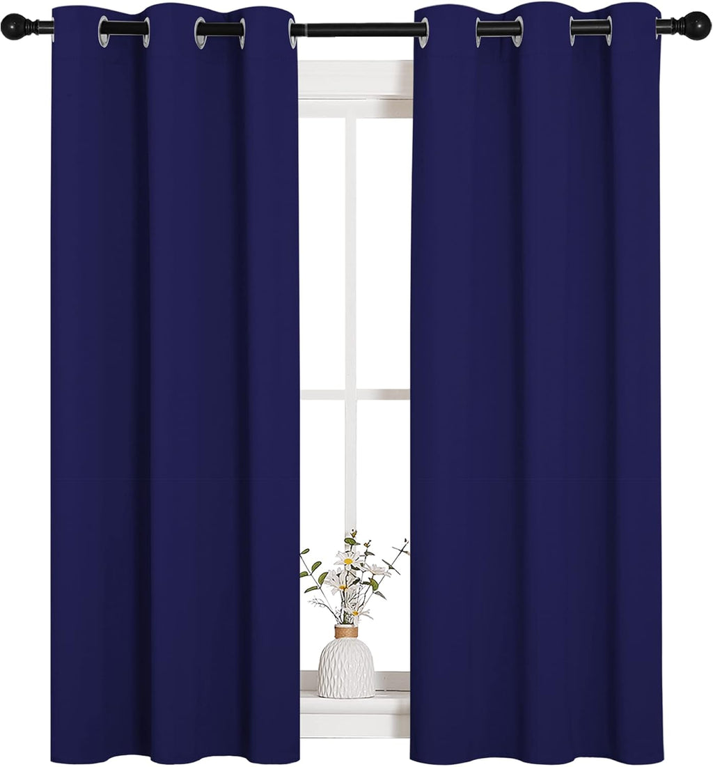 NICETOWN Blackout Curtain Panels - Energy Saving Thermal Insulated Grommet Drapes | Royal Blue, 34" x 54" (1 Pair)
