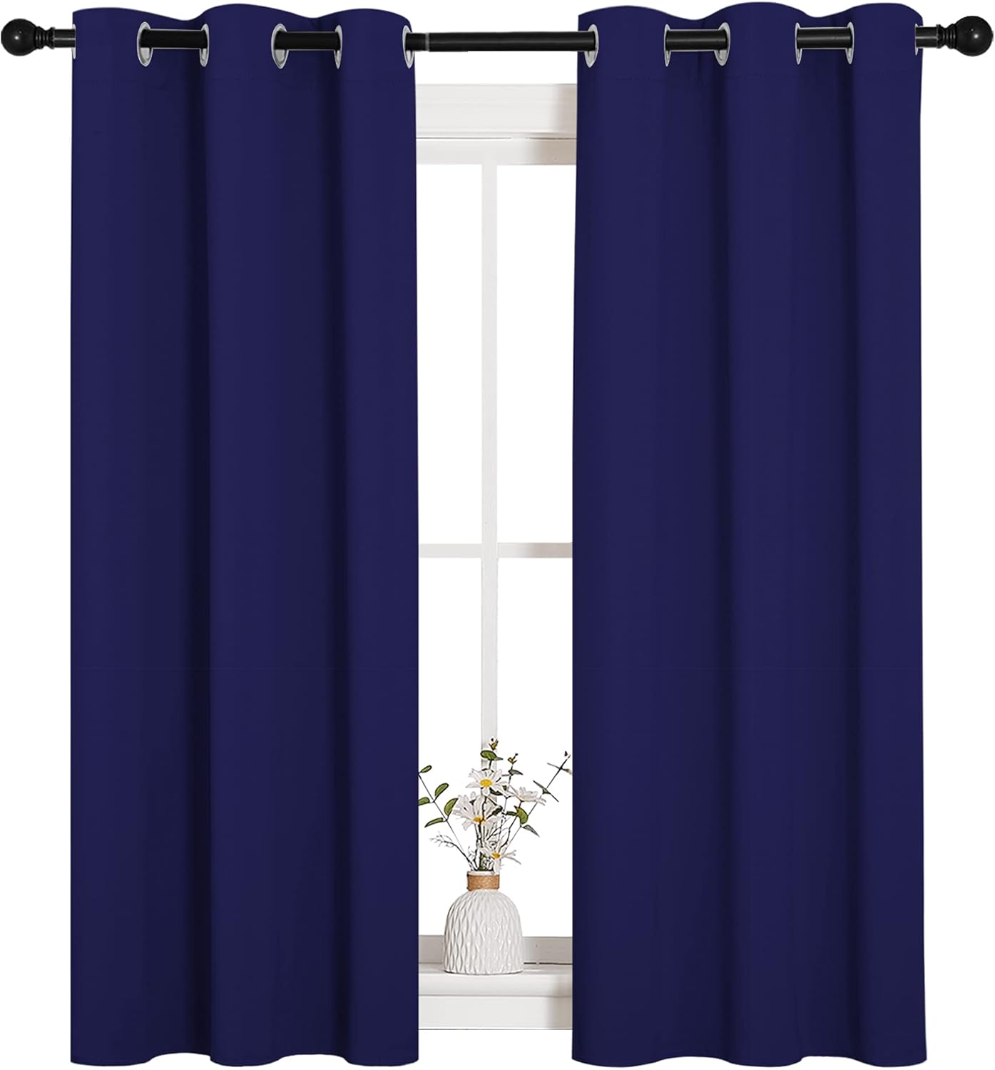 NICETOWN Blackout Curtain Panels - Energy Saving Thermal Insulated Grommet Drapes | Royal Blue, 34" x 54" (1 Pair)