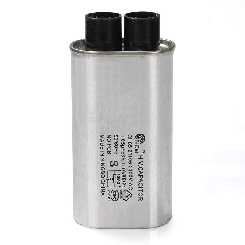 BlueNatHxRPR 3 Leaf-Quick Terminals 1/4 in 1.05 MFD uF Universal Microwave Capacitor Compatible for Whirlpool W10850446 W10138798 13QBP21105 and Others