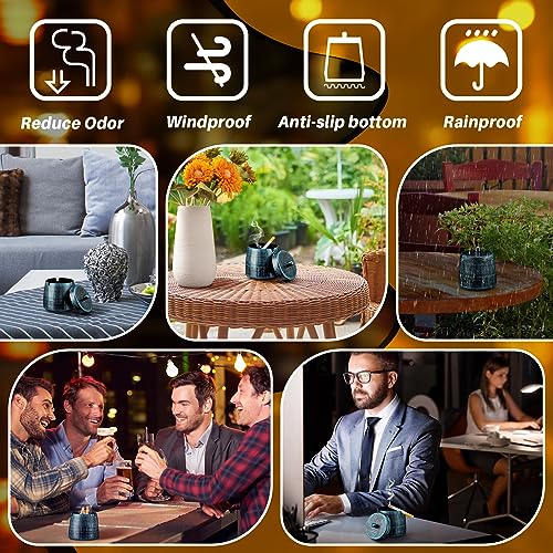Windproof Outdoor Ashtray with Lid - Smokeless Metal Ash Tray for Patio