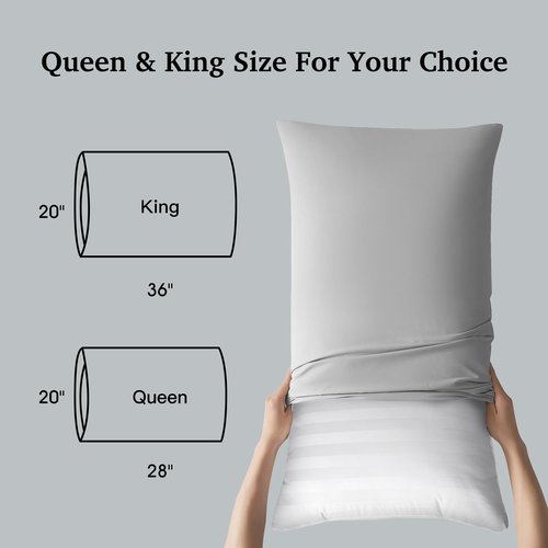 Beautyrest Luxury Goose Feathers Down Pillows Queen Size Set of 2, Hotel Collection Fluffy Bed Pillows, Medium Firm Hypoallergenic Pillow, 500 Thread US Grown Cotton Cover (20x28, Pack of 2)